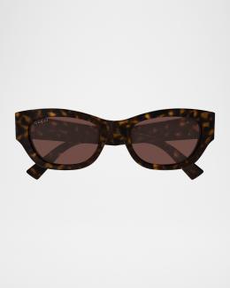 Gucci Web Stripe 52mm Cat-Eye Sunglasses | Neiman Marcus display picture 3