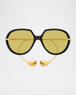 Gucci Interlocking G 58mm Round Sunglasses | Neiman Marcus