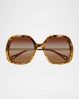 Chloe Aly 55mm Metal Square Sunglasses | Neiman Marcus