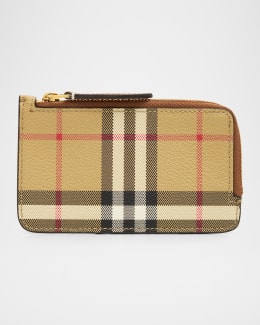 Burberry Kelbrook Check Leather Coin Case | Neiman Marcus