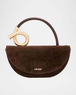Cult Gaia Kazia Beaded Suede Top-Handle Bag | Neiman Marcus