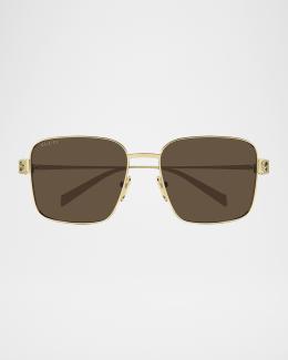 Gucci Block Bending 54mm Metal Square Sunglasses | Neiman Marcus display picture 2