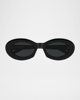 Saint Laurent 57mm Acetate Semi-Shield Sunglasses | Neiman Marcus