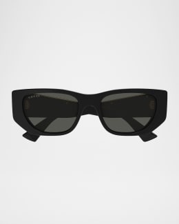 Saint Laurent Vintage Logo 61mm Acetate Square Sunglasses | Neiman
