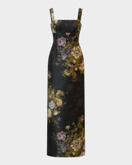 Kay Unger New York Begonia Sleeveless Midi Cocktail Dress | Neiman Marcus