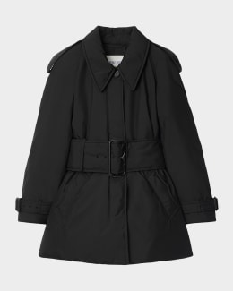 Burberry Ellingham Belted Flare Trench Coat | Neiman Marcus