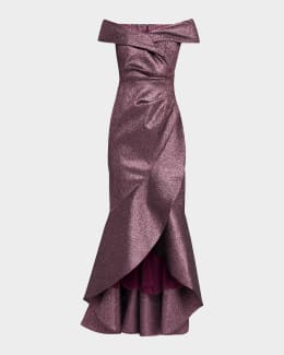One-Shoulder Draped Stretch Crepe Gown | Neiman Marcus
