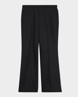 Valentino Garavani Men's Wide Leg Flared Flat-Front Pants | Neiman