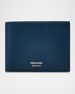 Ferragamo Men's Gancini Leather Bifold Wallet | Neiman Marcus