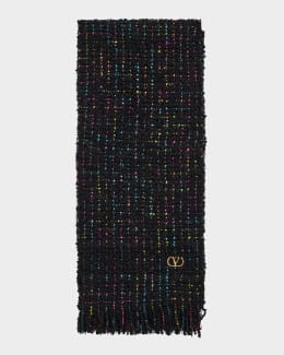 Valentino Garavani Paisley Twill Fringe Scarf | Neiman Marcus