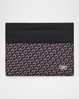 Christian Louboutin Men's Mooncrest Croc-Print Leather Card Holder