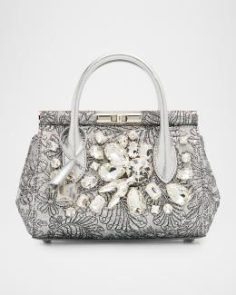 Dolce&Gabbana Sicily Small Metallic Brocade Top-Handle Bag