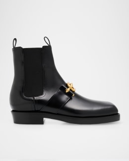 靴 MANOLO BLAHNIK Brompton BROMPTON | Men's Black Calf Leather Ankle Boots | Manolo Blahnik