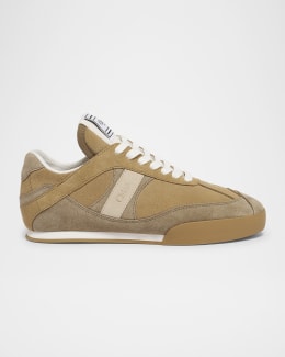 Kick Mixed Leather Retro Low-Top Sneakers