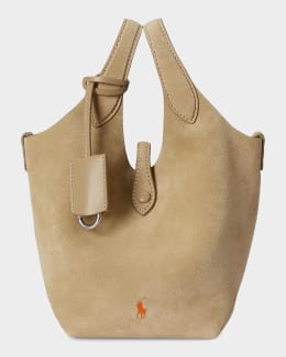 Polo Ralph Lauren Polo Play Leather-Trim Raffia Tote Bag | Neiman