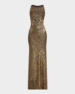 Naeem Khan Strapless Metallic Raffia Embroidered Ball Gown | Neiman Marcus