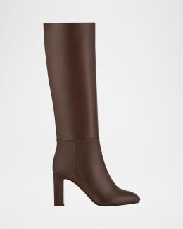Saint Laurent Jill Smooth Leather Knee-High Boots | Neiman Marcus