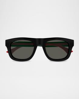 Gucci Men's GG2096SA-004 Metal Rectangle Sunglasses | Neiman Marcus