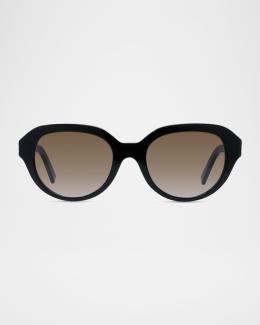Givenchy GV Day Geometric Acetate Oval Sunglasses | Neiman Marcus
