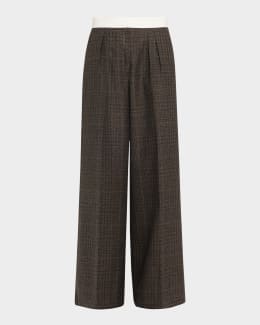 TWP Eva Wool Flannel Wide-Leg Pants | Neiman Marcus