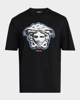 Versace Men's Cotton Embroidered Logo T-Shirt | Neiman Marcus