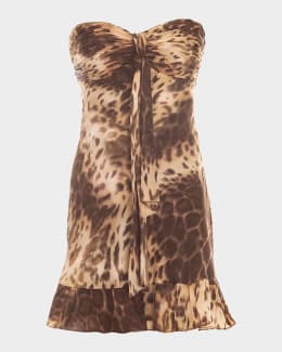 open lace back dress Layered Halterneck Bodycon Midi Dress in Leopard Print - 6 / Regular