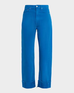 MOTHER Lil' Mid-Rise Zip Rambler Jeans | Neiman Marcus