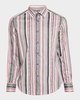 Camicia Uomo Robert Graham Highland 3 Cotone Elasticizzato Taglia S Blu Turchese Jacquard