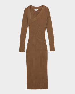 Reiss Annabel Smocked Drop-Waist Cotton Midi Dress | Neiman Marcus