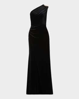 Shoshanna Brianna Floral Velvet Lace Column Gown | Neiman Marcus