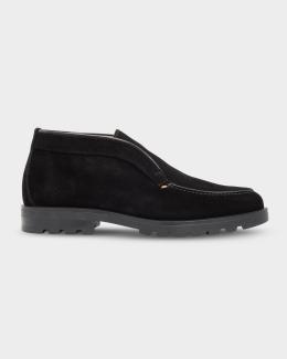 Santoni Chelsea Ankle Boots Mens Size UK 7 Black suede Leather Pull on Shoes aussenseite_1620010173.jpg?  main image 2
