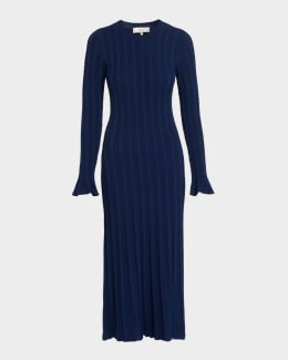 knee length dresses for ladies STAUD AMELIE LINEN DRESS NATURAL main image 0