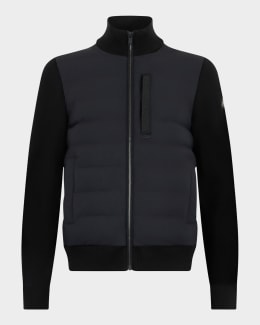 Moose Knuckles Men's Magnus Knit Hybrid Bomber Jacket | Neiman Marcus