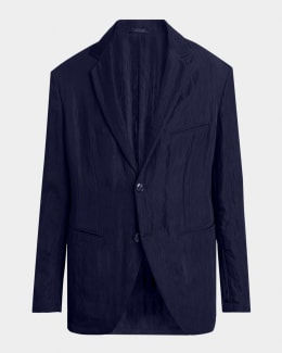 Giorgio Armani Men's Wool, Silk and Linen Crosshatch Sport Coat