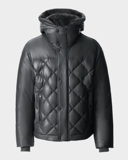 Mackage Men's Memphis Croc-Effect Oversized Shearling Jacket