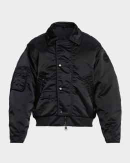 adidas x Willy Chavarria Men's Satin Twill Bomber Jacket | Neiman