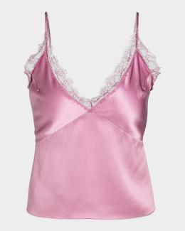 Mutandine Cami Francesi In Satin E Pizzo – Colore Rosa Intenso, Vita 30-46, Nuove Senza Etichette