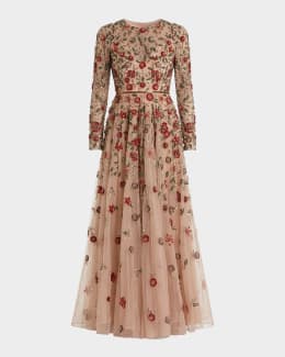 Mac Duggal Floral-Embroidered Lace Illusion A-Line Mini Dress | Neiman  Marcus