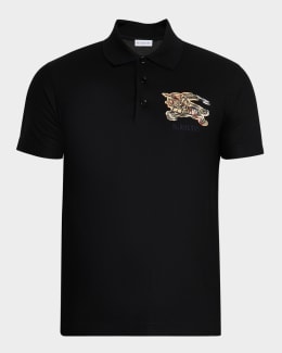 Burberry Men's Cotton Check-Placket Polo Shirt | Neiman Marcus