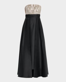 Shoshanna Brianna Floral Velvet Lace Column Gown | Neiman Marcus