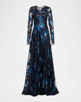 Naeem Khan Strapless Metallic Raffia Embroidered Ball Gown | Neiman Marcus