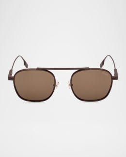 TOM FORD Jake 54mm Metal Rectangular Sunglasses | Neiman Marcus