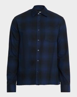 PAIGE Men's Everett Button Down Shirt - Brushed Cotton Plaid Shirt, Slim Fit, Soft Casual Wear