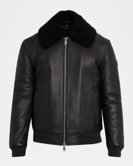 Moose Knuckles Men's Magnus Knit Hybrid Bomber Jacket | Neiman Marcus