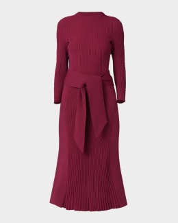 Shoshanna Alison Melange Tweed-Knit Midi Dress | Neiman Marcus