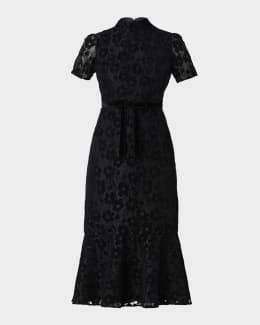 shoshanna fit and flare dress Janice Jet Black Fit-and-Flare Knit Dress M / Black
