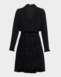 Badgley Mischka Sleeveless Lace-Skirt Midi Dress | Neiman Marcus