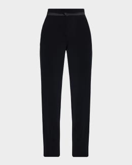 Emporio Armani Mid-Rise Straight-Leg Trousers | Neiman Marcus