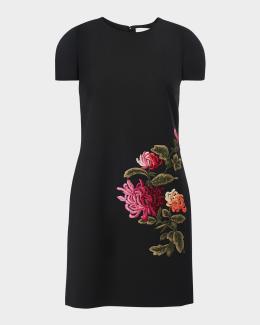 green emerald velvet dress Carolina Herrera Midnight Floral Embroidered Strapless Gown