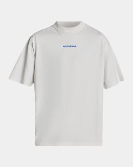 Balenciaga Men's Jersey Masking Tape Logo T-Shirt | Neiman Marcus